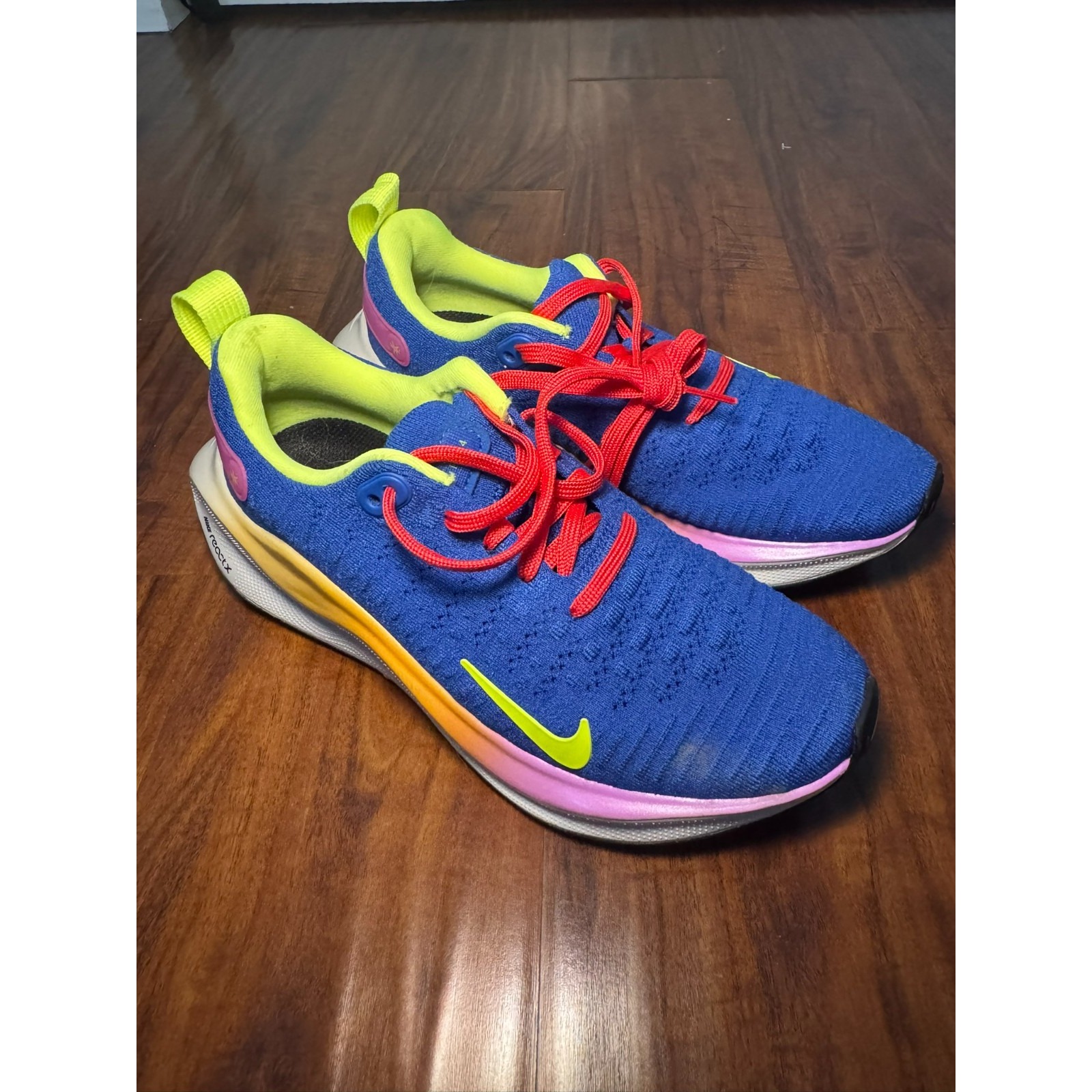 Nike Reactx Infinity Run 4 Nike By You Custom Womens Running Shoes Size 6 Blue